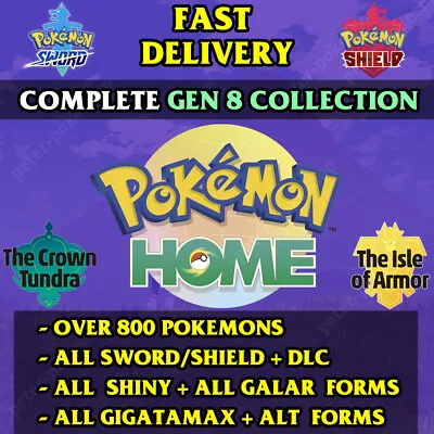 $19.95 • Buy ✨Shiny✨ Pokemon Home | Sword Shield SWSH 6IV | COMPLETE Gen 1 - 8 Dex, All DLC