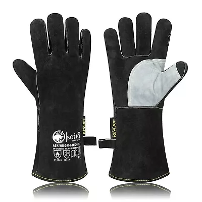 £9.99 • Buy Welding Gloves Welders Gauntlets For BBQ | Oven | TIG | MIG | Solding Glove40 CM