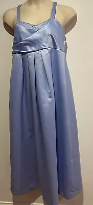 Beautiful Evening Blue Long Sleeveless Dress / Beats/ Zip/ Pleated Lined Size M • $30