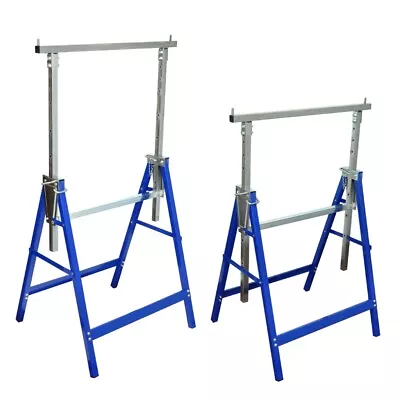 $129.98 • Buy 2 X Adjustable Trestle Work Stands Carpentry Handyman Scaffold Saw Horse Bench