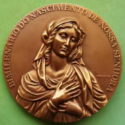 L@@k Religious Our Lady Parents Virgin Mary Birth Bimillennium BIG Bronze Medal! • $19.99