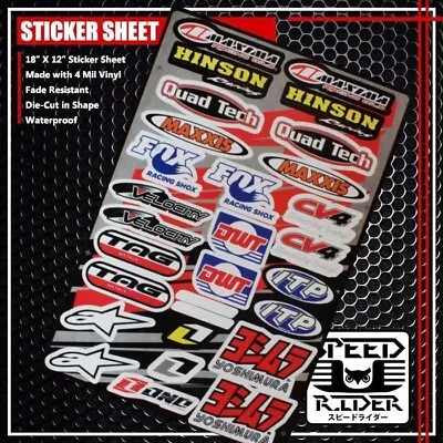 $12.73 • Buy Racing Sponsor Sticker Decal Hinson Maxxis Yoshimura Dwt Cv4 Itp Velocity Logo