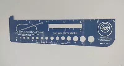 Vintage Boye U.S. Standard Knitting Needle Gauge Two Inch Stitch Measure Ruler • $17.92