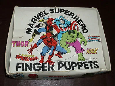 Vintage Marvel Super Hero Finger Puppets Full Display Box Rare Marvelmania 1978 • $809.99