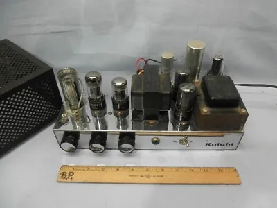 1956 Allied Knight S-753 CHROME Chassis 10 Watt Dual 6V6 Tube Amplifier-Serviced • $395