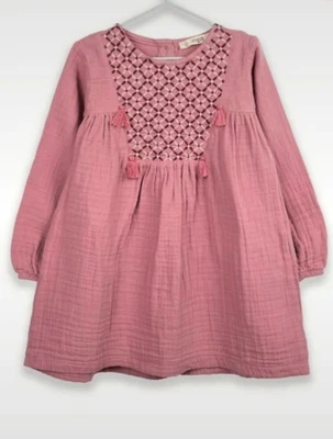 £18.99 • Buy Pink Organic %100 Muslin Retro Dress Baby Girl Dress 3/4 Years