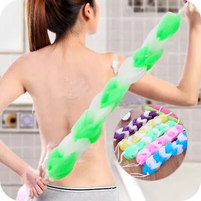 Back Scrubber Bath Shower Mesh Sponge Exfoliating Body Nylon Brush Random - • $1.79