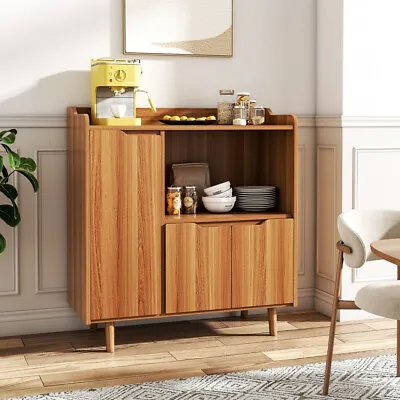 3 Doors Kitchen Storage Cabinet Freestanding Sideboard Cupboard W/4Tier Shelving • £89.95