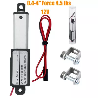 Mini Micro Linear Actuator Stroke 0.4-4  Force 4.5 Lbs 12V High-Speed 2 /s Robot • $19.99