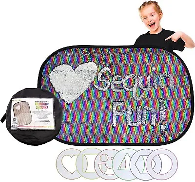 Reversible Sequins Wall Sensory Toy W/ Shape Stencils And Travel Case 40 X 27in • $56.38