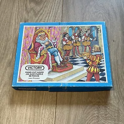 Vintage Victory Old King Cole 20 Piece Wooden Jigsaw Puzzle Nursery Rhymes 1979 • £3.99