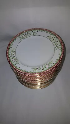 6 Mikasa Holiday Traditions L3475 Holly /Berries Gold Trim Bread Butter Plates • $100