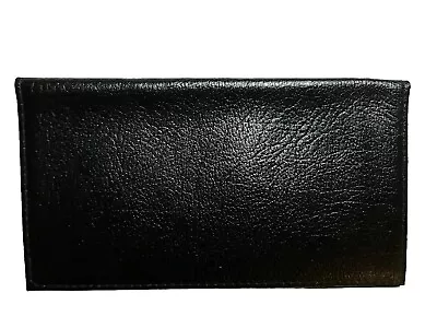 Black CHECKBOOK COVER Genuine Bombay Buffalo LEATHER Wallet Combo NEW • $7.99