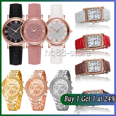 UK. Ladies Wrist Watches Watch Quartz Analogue Women Leather Strap Casual Gift • £5.62
