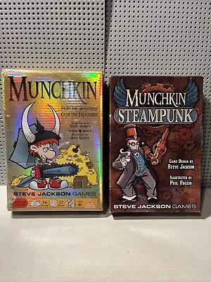 Munchkin Card Game Lot Of 2 Steve Jackson Steampunk 20142016 First Printing • $14