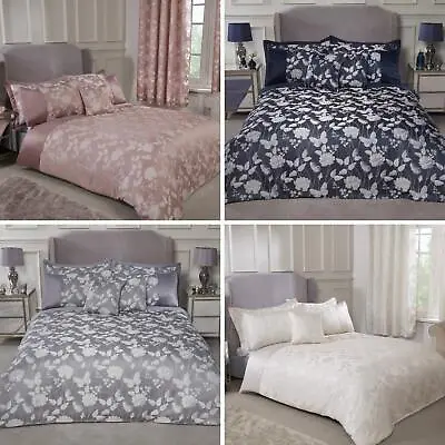 Duvet Covers Quilt Set Jacquard Floral Vintage Easy Care Bedding Sets • £49