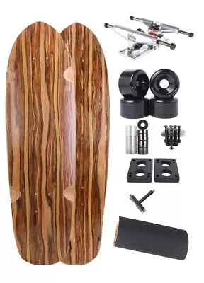30  Mini Skateboard Complete Kit Black Wheels (smoke Wood) • $64.99