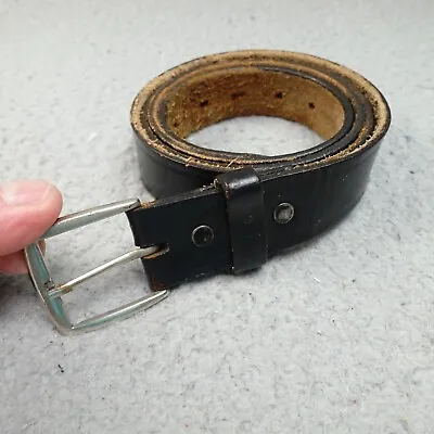 Dickies Black Leather Cowhide Work Belt Broken In Well Worn Men's Size 40 - 42 • $12.65
