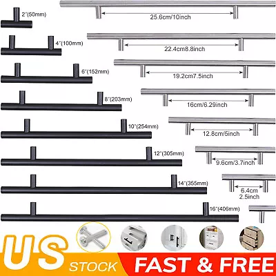 $25.89 • Buy 2''-16'' Kitchen Cabinet Pulls Stainless Steel Cupboard Drawer T Bar Handles Lot