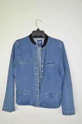 Vintage GAP Denim Jean Jacket Coat Women Size Medium Velvet Collar • $34