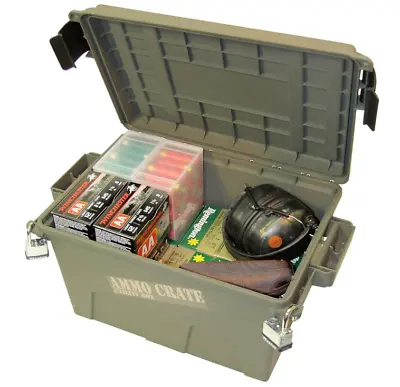 Military Ammo Crate Stackable Utility Caliber Bulk Storage Box MTM ACR7-18 GREEN • $33.99