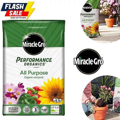 40L Miracle-Gro Organic Compost All Purpose Growing Soil Garden Flower Plant • £13.49