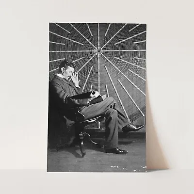 Nikola Tesla 1900s Vintage Black & White Wall Art Poster Print • $29