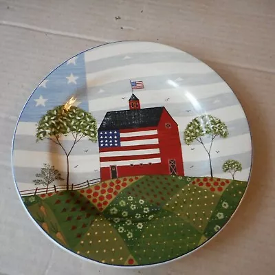 Warren Kimble AMERICA THE BEAUTIFUL Salad Plate 8 1/4   1999 Red Barn Farmhouse • $11.99