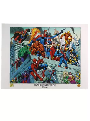 Heroes & Villains Marvel Masterpiece Arthur Adams Lithograph Spider-Man Hulk • $9.99