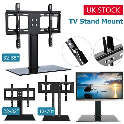 Universal Table TV Top Stand Bracket Mount Base For 26-70  Screen Adjustable UK • £15.99