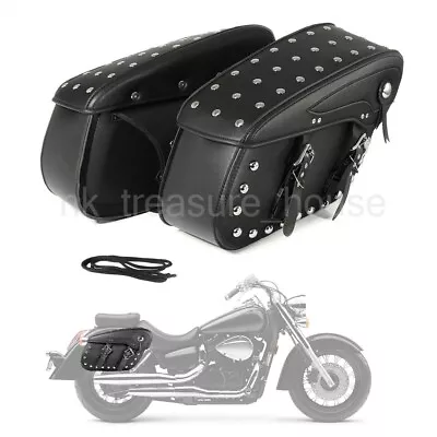 Motorcycle PU Side Saddle Bags Black For Yamaha Virago 250 500 535 700 750 920 • $122.47