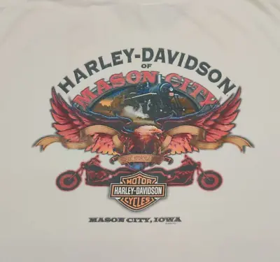 Vtg Harley Davidson Mason City Iowa Biker Motorcycle Pocket T Shirt Size XL • $14.99