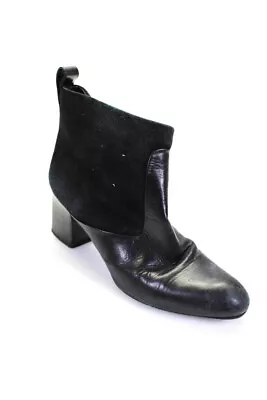 Veronique Branquinho Womens Suede Round Toe Pull On Ankle Boots Black Size 38 8 • $109.79