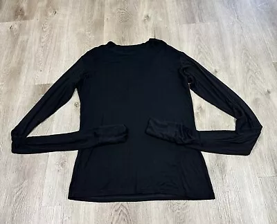 Maniere De Voir Women's Top Medium Black Basic Long Sleeve Thumb Cuff • $30