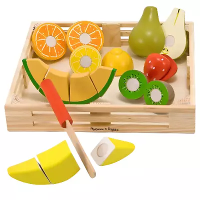 Melissa & Doug Fruit Cutting  Wooden Toy Set Play Food Kitchen Accessory 14021 • £16.99