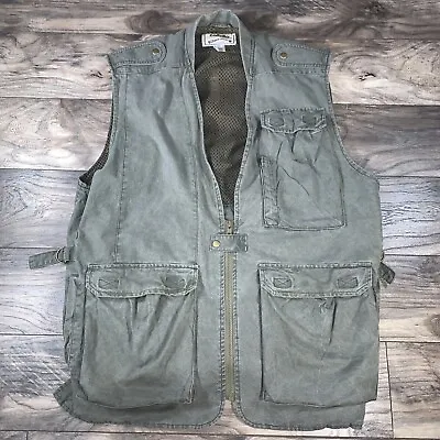Cabelas Outdoor Gear Mens XL Green Hunting Fishing Outdoors Zip Vest Utility • $23.97