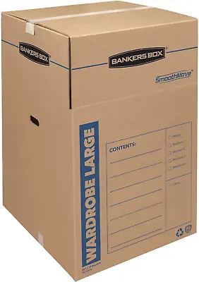 Bankers Box Smoothmove Wardrobe Moving Boxes Tall 24 X 24 X 40 Inches 3 Pack  • $85.22