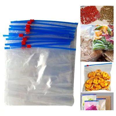 Zip Lock Food Storage Freezer Bags Resealable Reusable Plastic Bags Small Large • £3.49