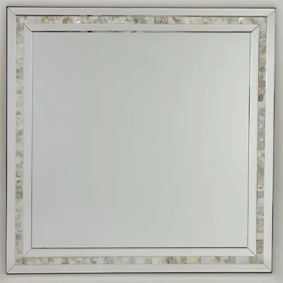 Seaside Mother Of Pearl Mirror 30Wx30 H Clear Glass Mirror • $154.20
