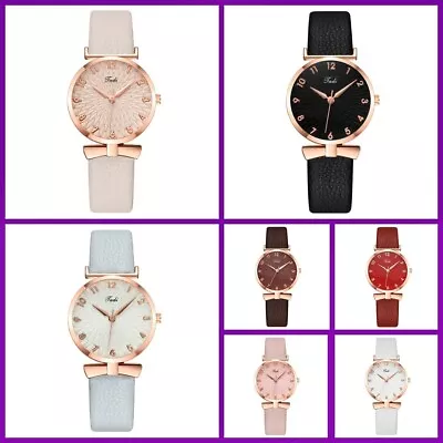 Women's Casual Wristwatch Quartz Analog Watch With Leather Strap Perfect Gift • $11.19