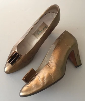 £6.99 • Buy Vintage Pied A Terre Gold/bronze Leather Shoes. Eu 39
