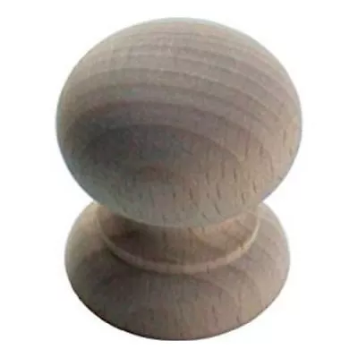 Beech Wood Wooden Cabinet Cupboard Raw Unlacquered Door Drawer Pull Knob 25mm • £2.79