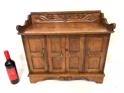 £475 • Buy Antique Oak Table Top Fitted Cabinet Chest Collector Cabinet Apprentice Piece