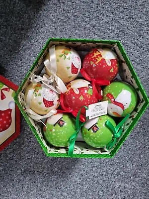 Premier Decoupage Christmas Balls - Baubles X 12 Boxed Father Christmas  NEW • £9.99