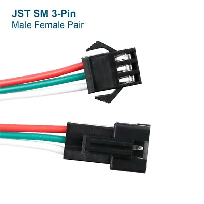 JST SM Cable Locking Connector Male Female 2 3 4 5 6 Pin LED RGB Models Auto • £2.85