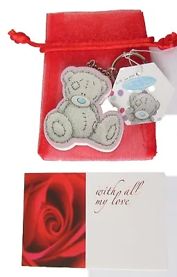 Me To You Keyring With Red Organza Bag & Gift Card Tatty Teddy • £4.99