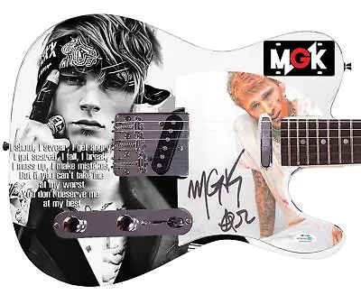 MGK Machine Gun Kelly Autographed Graphics Photo Guitar ACOA JSA • $899.99