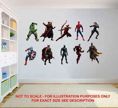 Avengers Marvel Superheroes Children Kids Bedroom Vinyl Decal Wall Art Sticker • £2.99