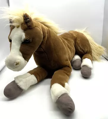 E & J Classic HK LTD Large Brown White Horse 28  Inches Pony Stuffed Animal • $34.99