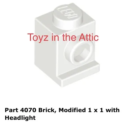Lego 2x 4070 White Brick Modified 1 X 1 With Headlight 6932 Futuron • $6.48